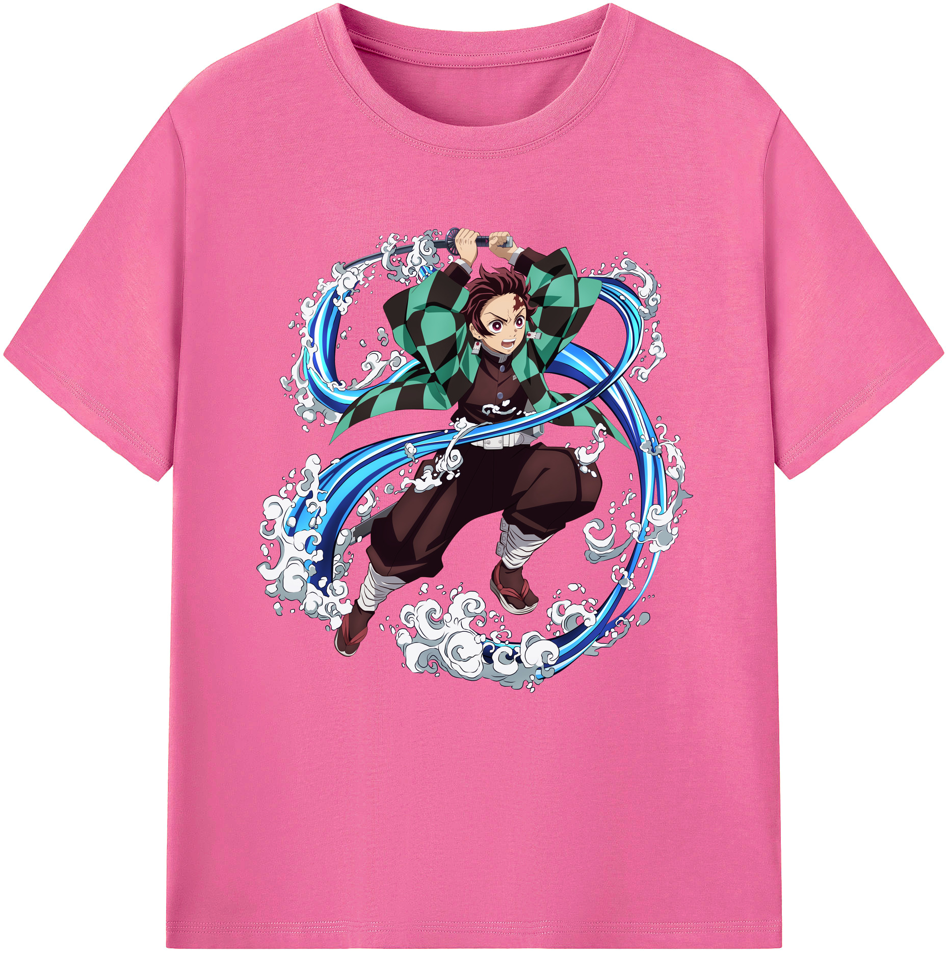 （画像用） 鬼滅の刃 竈門 炭治郎／かまど たんじろう Kamado Tanjirou レディースカジュアルプリントTシャツ（綿100％）